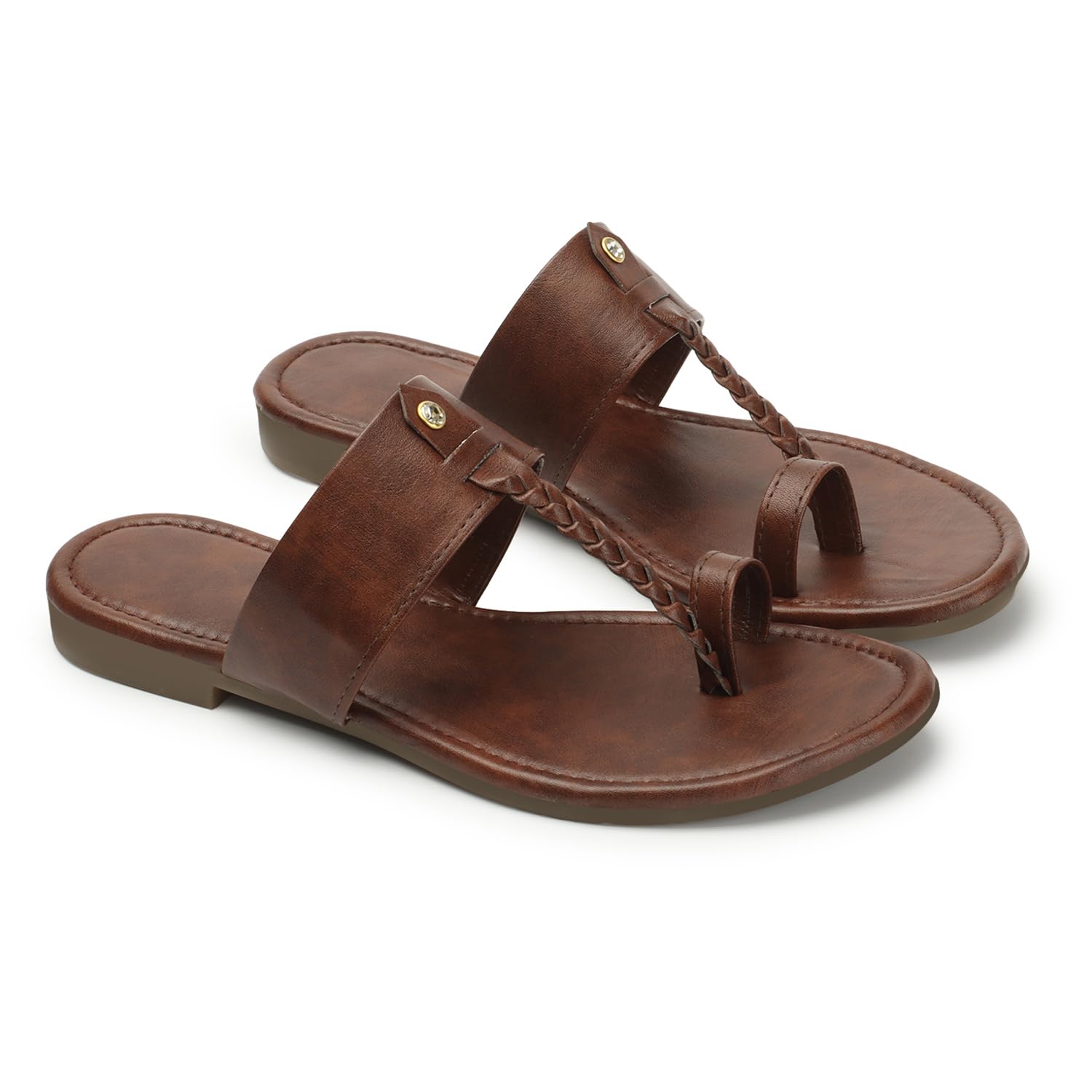 Naitik Women's Kolhapuri Chappal, Casual Flat Sandals, Ladies Slipper Ethnic Footwear for Party & Occasions