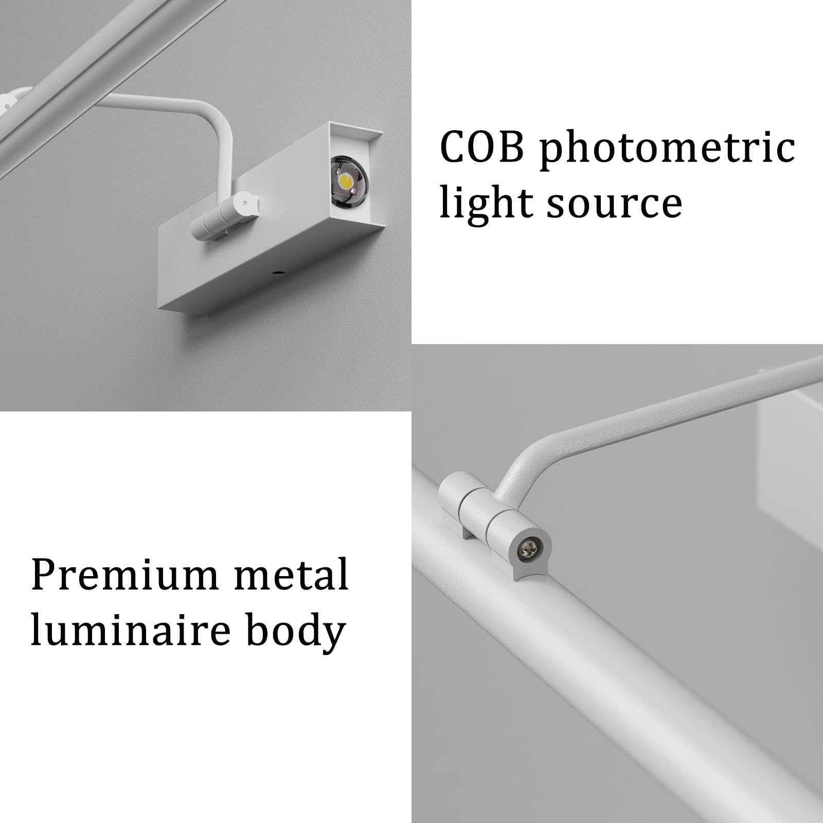 LED Spiegelleuchte Bad Wandleuchte 320° Drehung Einstellbarer Winkel Wandleuchten Bildbeleuchtung Wasserdicht Wandbeleuchtung Wohnzimmer Schlafzimmer Schminktisch (Weißes Neutrales Licht,40cm)