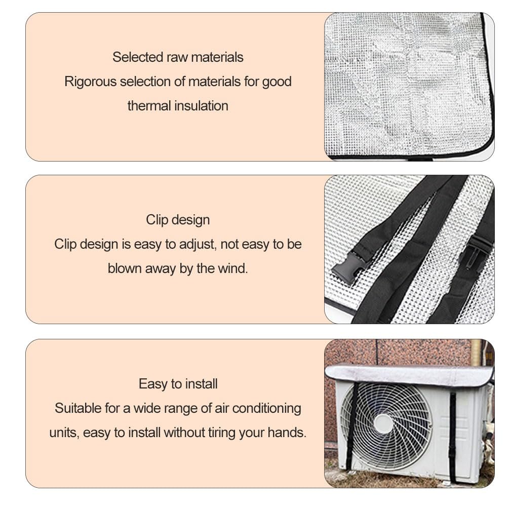 Funda para Aire Acondicionado,Cubierta Exterior de Unidades Exteriores,Cubierta de Aire Acondicionado Impermeable Anti-Polvo Protector Solar Nieve,Cubiertas de Aires para Exteriores,95 * 46cm