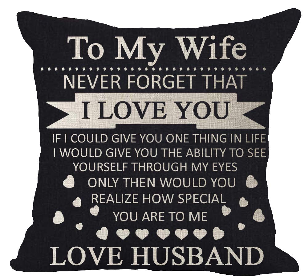 Amazon Com Balck Background Anniversary Birthday To My Wife I Love You You Are Special To Me Love Husband Cotton Linen Square Throw Waist Pillow Case Decorative Cushion Cover Pillowcase Sofa 18 X 18