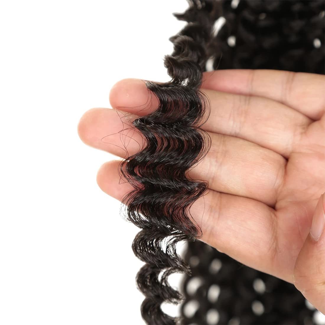 Doren Passion Twist Crochet Hair 22Inch 16Strands/Pack 6Packs/Lot Water Wave Synthetic Braiding Hair Extensions Bohemian Hair Braids #1B