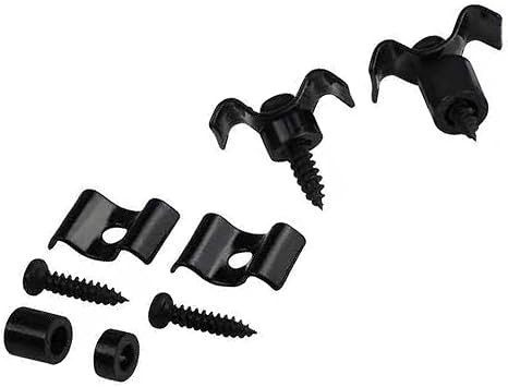 Guitar String Trees String Retainer Guides Compatible with Strat Tele Style Electric Guitar Bass Parts Replacement Pack of 4pcs with Mounting Screws Black.