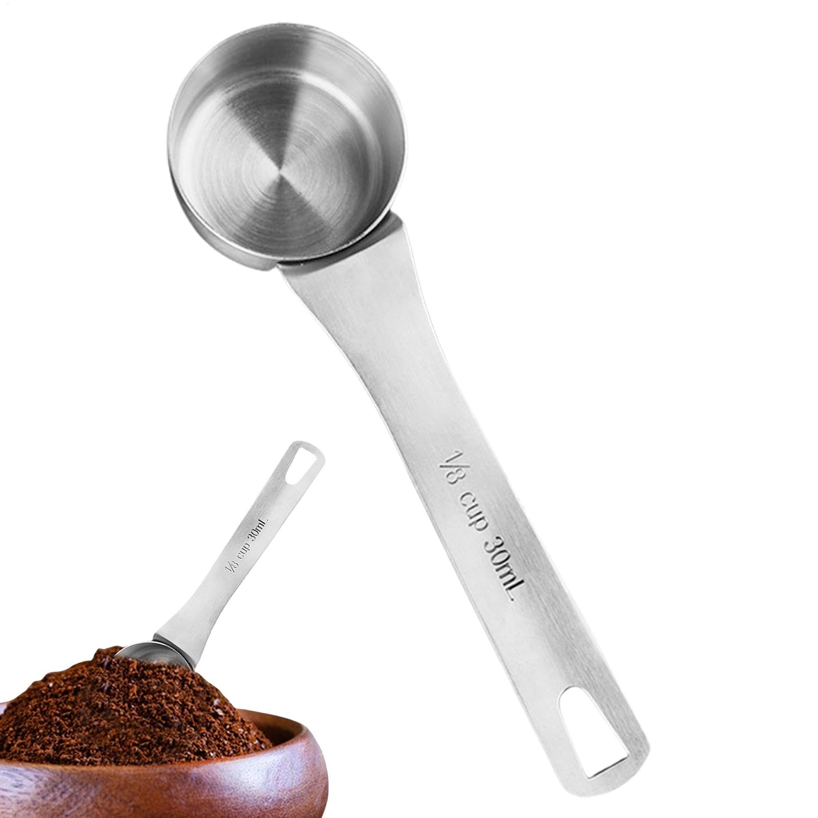 Amazon | 金属製計量スプーン - 30ml/80ml コーヒーパウダー