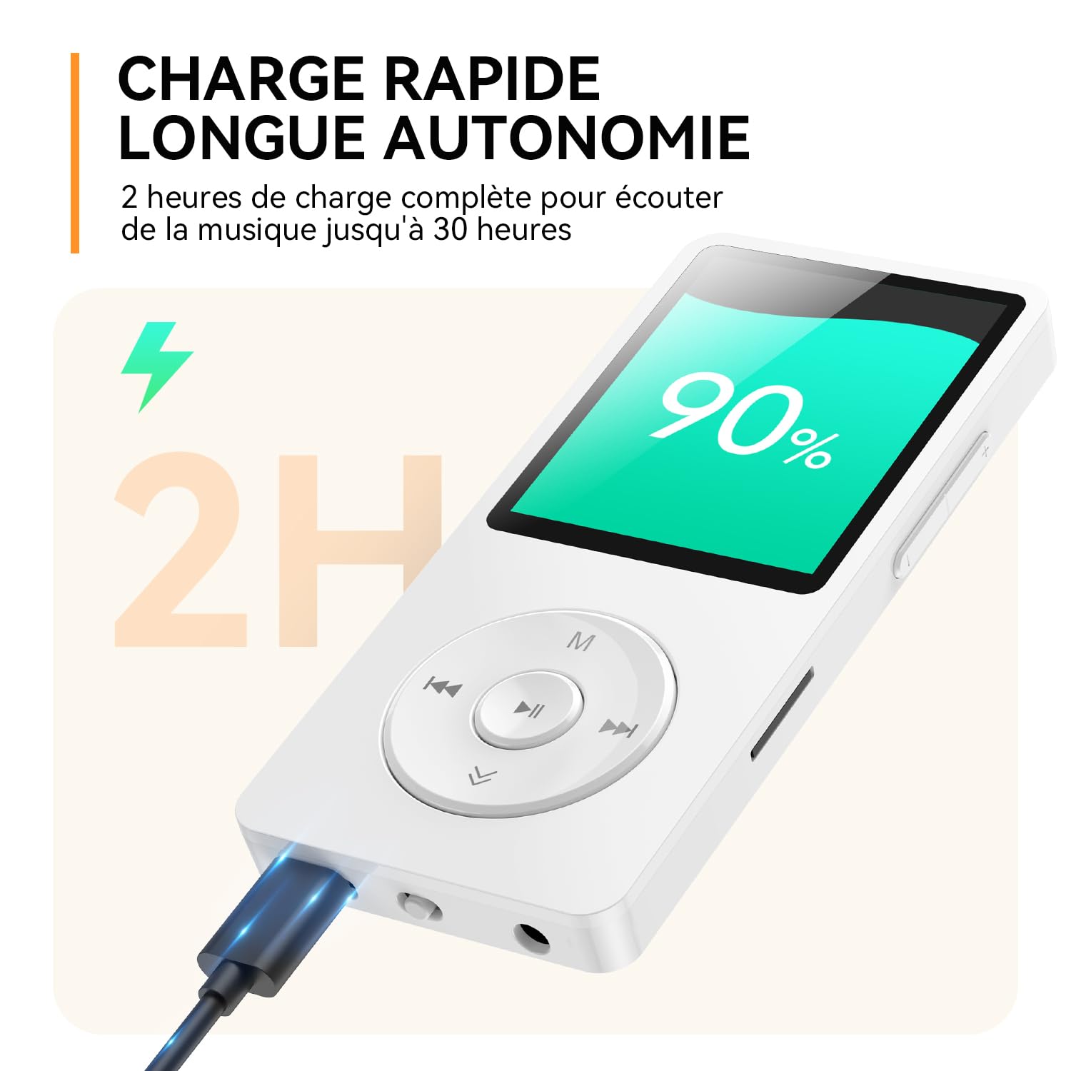 AGPTEK Lecteur MP3 Bluetooth 5.3 32Go,1,8 "Baladeur MP3 Numérique