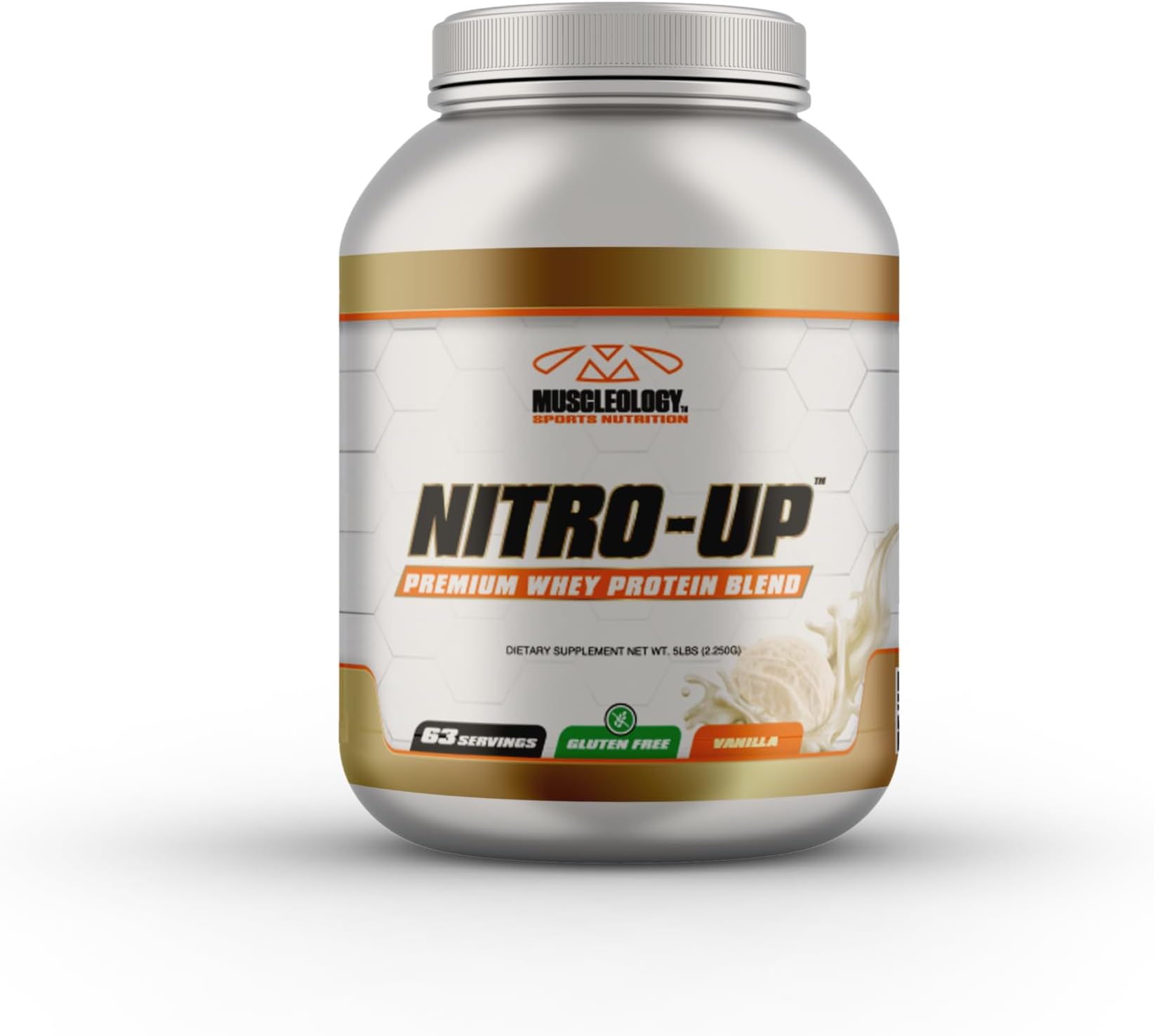 Nitro-Up Whey Protein Blend Powder – Vanilla – 5lb | BCAAs, EAAs & Digestive Enzymes