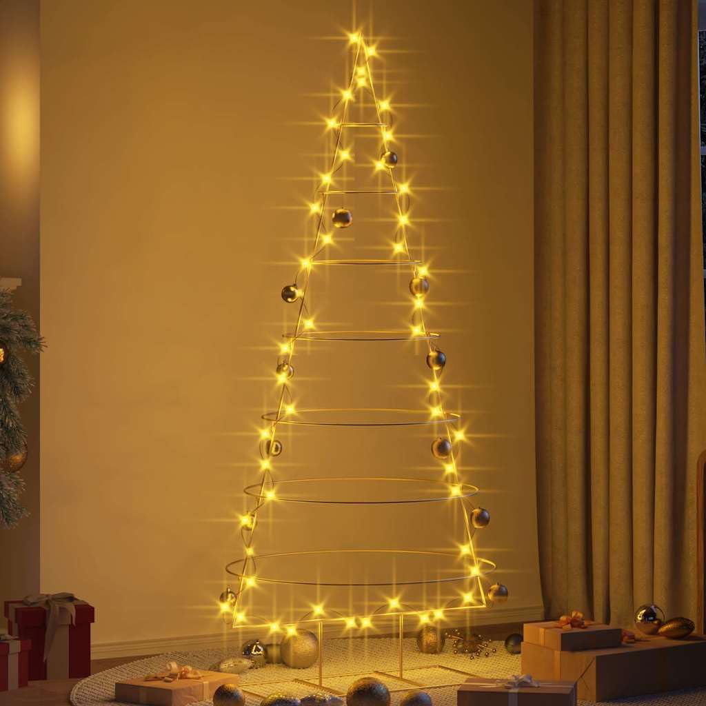 vidaXL Metall Weihnachtsbaum Gold 209 cm Pulverbeschichteter Stahl, Wohnzimmer, moderner Weihnachtsbaum, minimalistischer Schmuck, stylische Deko, Designer-Urlaubs-Skulptur