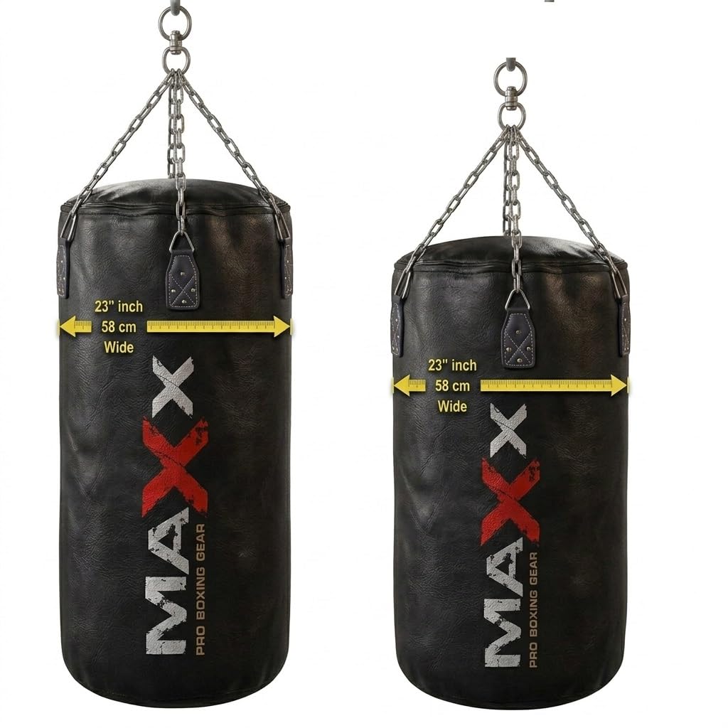 Maxx JUMBO SIZE 4FT Punch Bag 60CM WIDE HUGE Boxing Bag SELF Fill to 100kg (BAG + CHAIN, 3.5 FT BAG)
