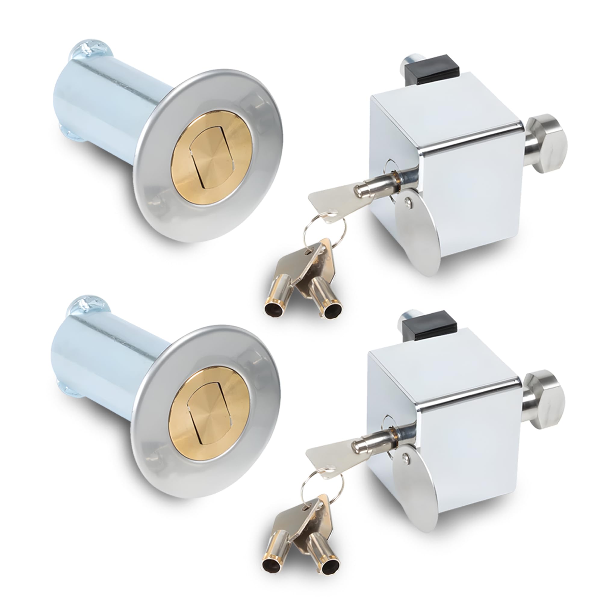 DOJA Barcelona | Cerradura para Puerta Enrollable | 2 Candados Iguales con 6 Llaves | Cierre Puerta Garaje con Vástago de Tipo Arpón | Seguridad | Puerta Metalica, Cerradura Puerta, Persianas