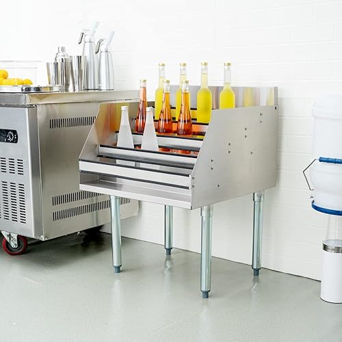 Miniatura 4 de Kitchen Tek - Estante de exhibición de licor de acero inoxidable 304 5 niveles 24 pulgadas 1 caja