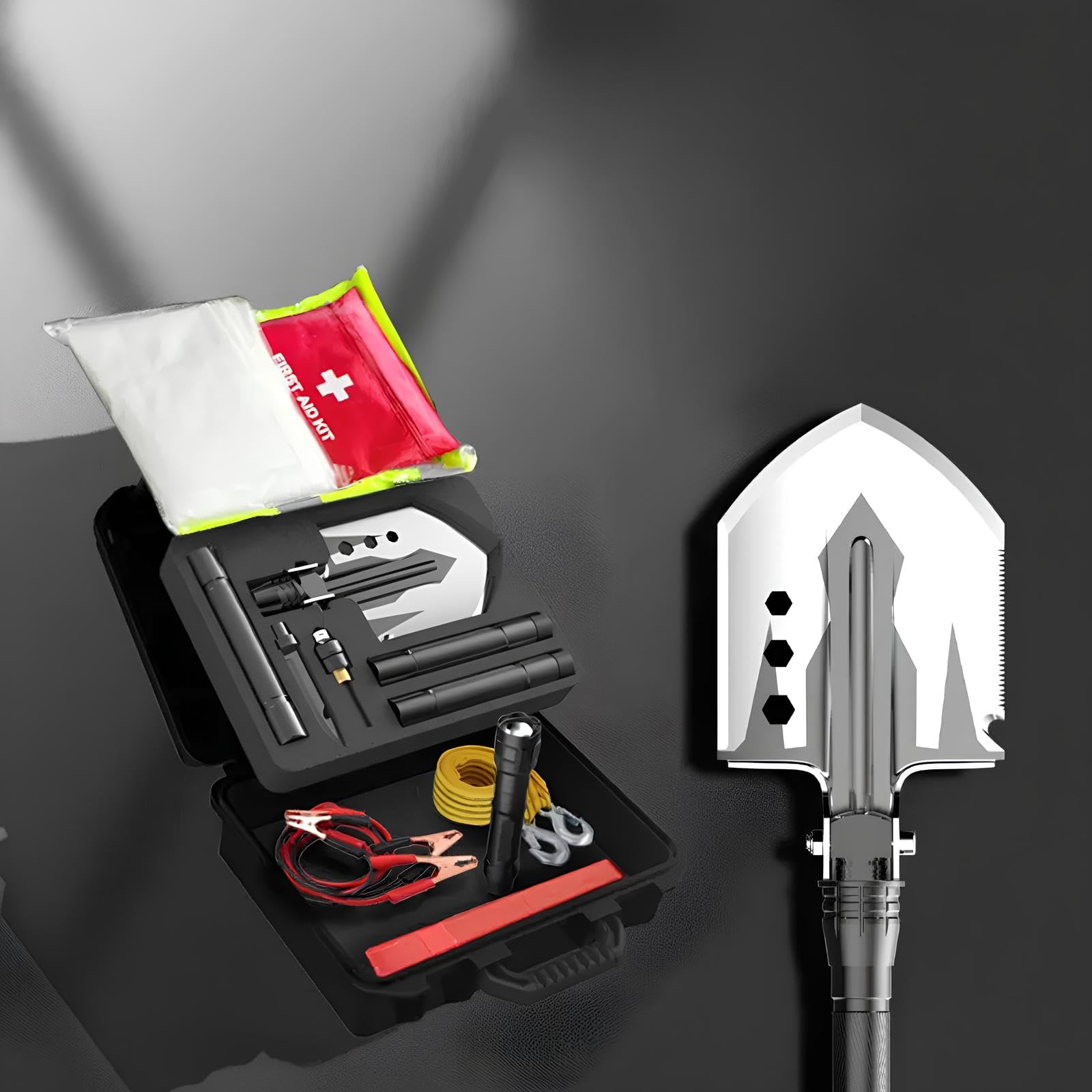 Kit di sopravvivenza multifunzione 10 in 1 - Kit di sopravvivenza compatto per campeggio, escursionismo, avventure all'aria aperta e situazioni di emergenza, ideale per auto, bushcraft e caccia