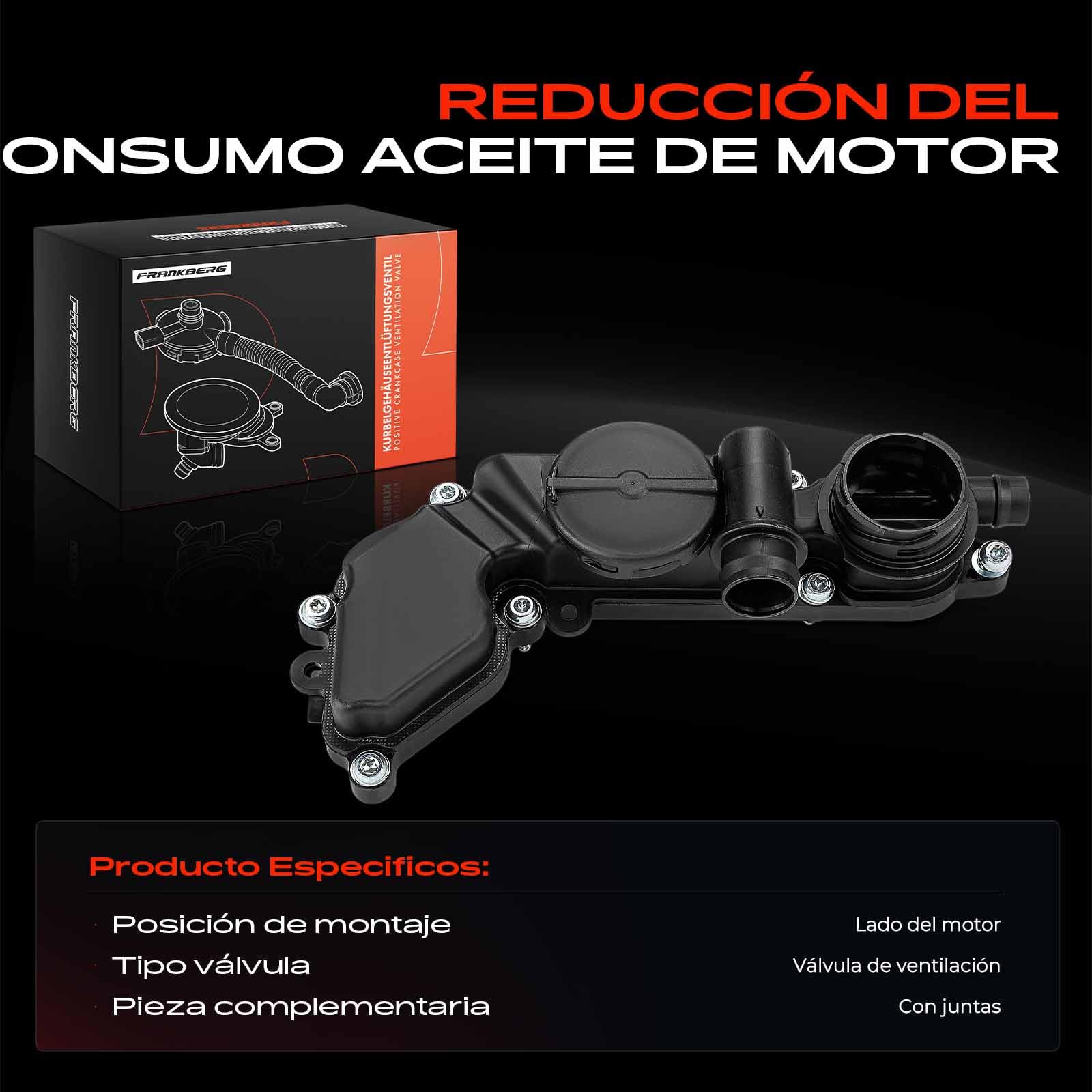 Frankberg Separador de aceite del cárter 181042 | Compatible con: T.o.u.r.a.n 5T1, Limusina A3 8VM 8VS, A3 8V1 8VK, Cruce en T C11 D31, Q3 Sportback F3N, T-R.O.C A11 D11