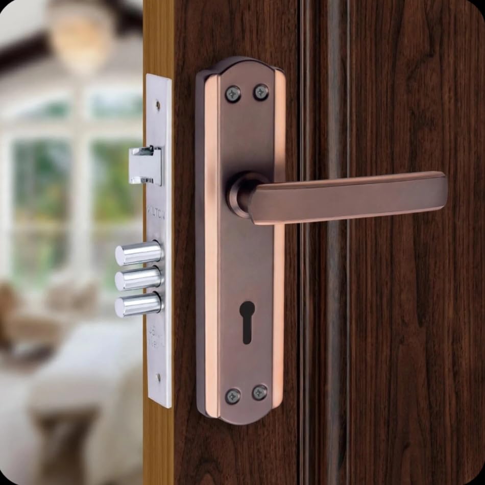 Milton Mortise Lock Set with Lock Handle, Rose .Copper Finish, 7 Inch, MHI-521,-image-24