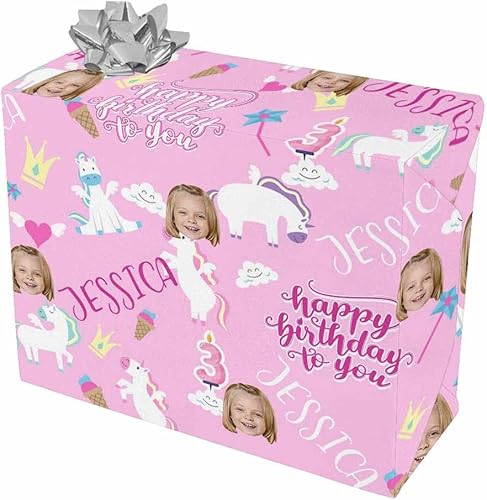 Miniatura 2 de Papel de regalo personalizado, divertido papel de regalo para cara, foto, nombre, Día del Padre, rollo de regalo para papá, hombres, mujeres, niños,