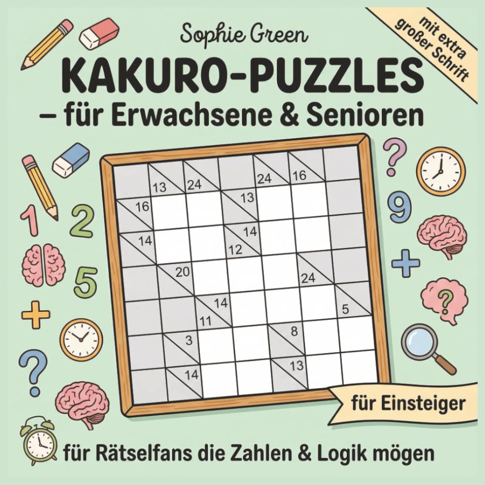 Kakuro-Puzzles - für Erwachsene und Senioren | für Rätselfans die Zahlen & Logik mögen | Rätselbuch mit extra großes Schrift | für Einsteiger | Geschenkidee (Deine große Rätselstube)