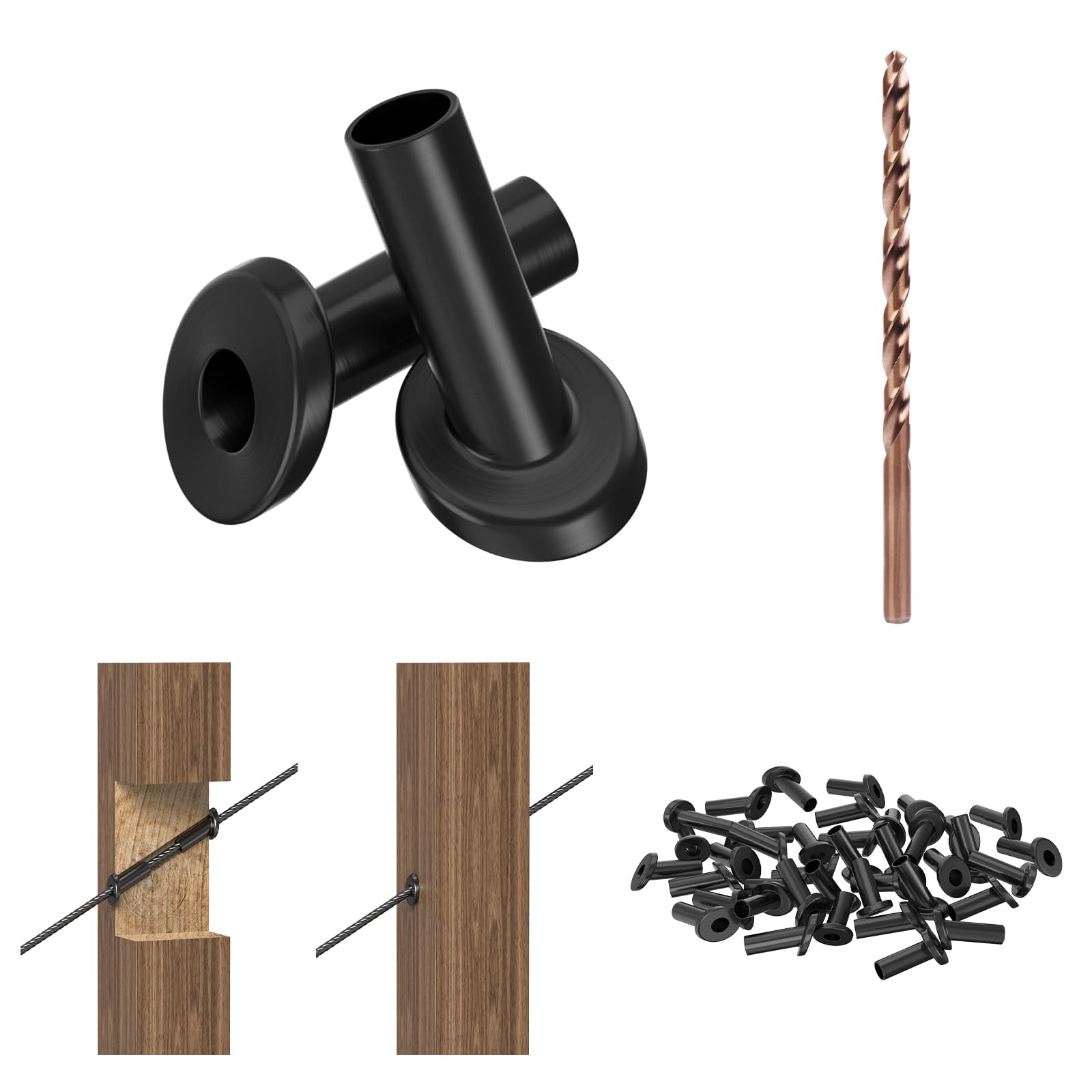 Fundas protectoras de cable elegantes en color negro para acabados profesionales 8