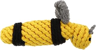 VALICLUD 1pc Bee Pet Toy Little Dog Toys Stuffed Toys Braided Dog Leash Teething Chew Toys Dog Rope Animal Toy Puppy Chew Toys Dog Training Toys Dog Teasing Toys Dog Chew Toy Yellow Tugboat