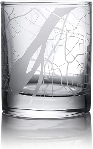 Miniatura 3 de Vaso de whisky con mapa de la ciudad de Nanjing, regalo único, 10.5 onzas