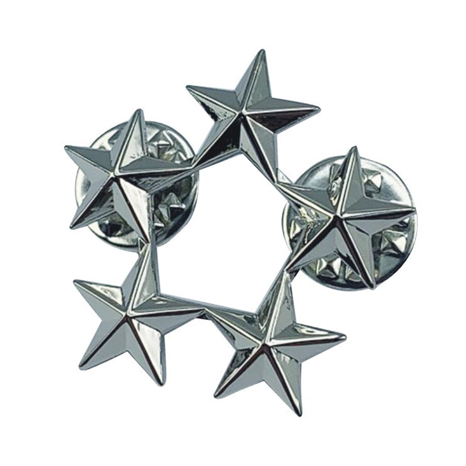 Hxnh Women's Silver Five-Pointed Star Lapel Pin Collar Brooch Badage Men Star Metal Badge Clip