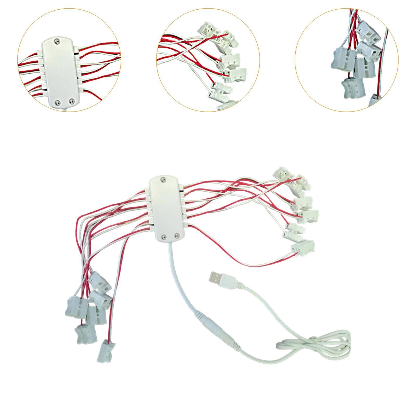 Perfeclan Alimentation USB 5 V, câblage USB, 12 Ports, Sortie d'alimentation Portable pour Trains Miniatures, chemins de Fer Miniatures, lampadaires, réseau