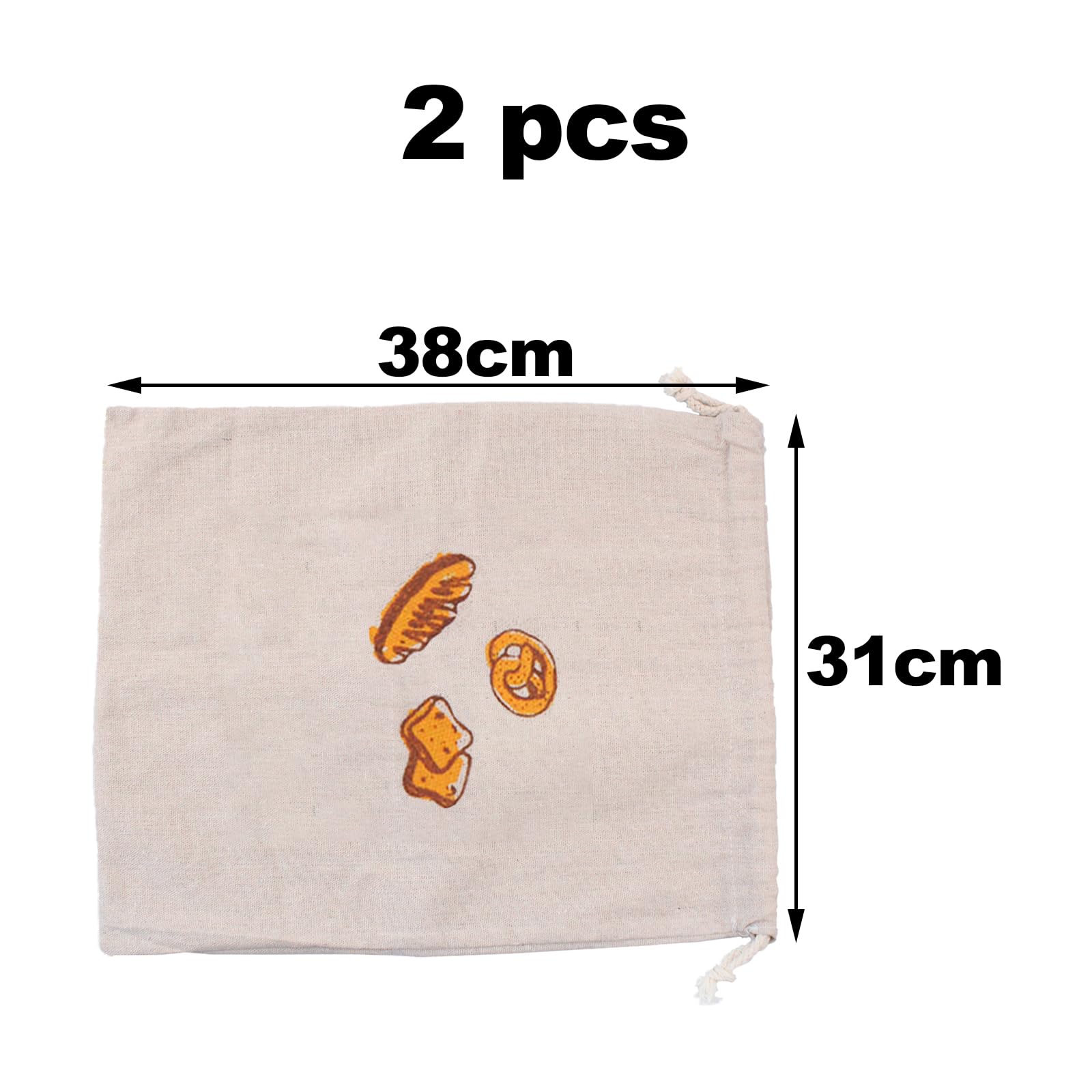 Sacchetti Per Pane In Lino Con Fodera 2 Pezzi - Mantengono Il Pane Fresco Più A Lungo - Foto 12