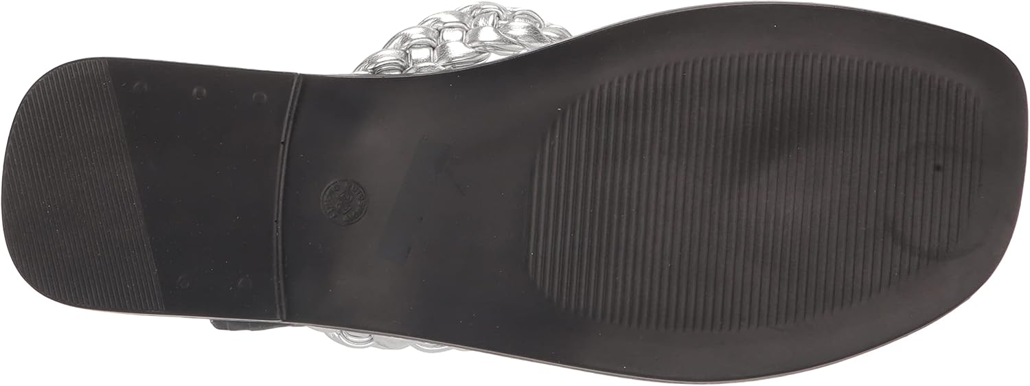 Easy Street Tuscany Women's Coletta Flat Sandal, Silver, 7 Wide - Image 4