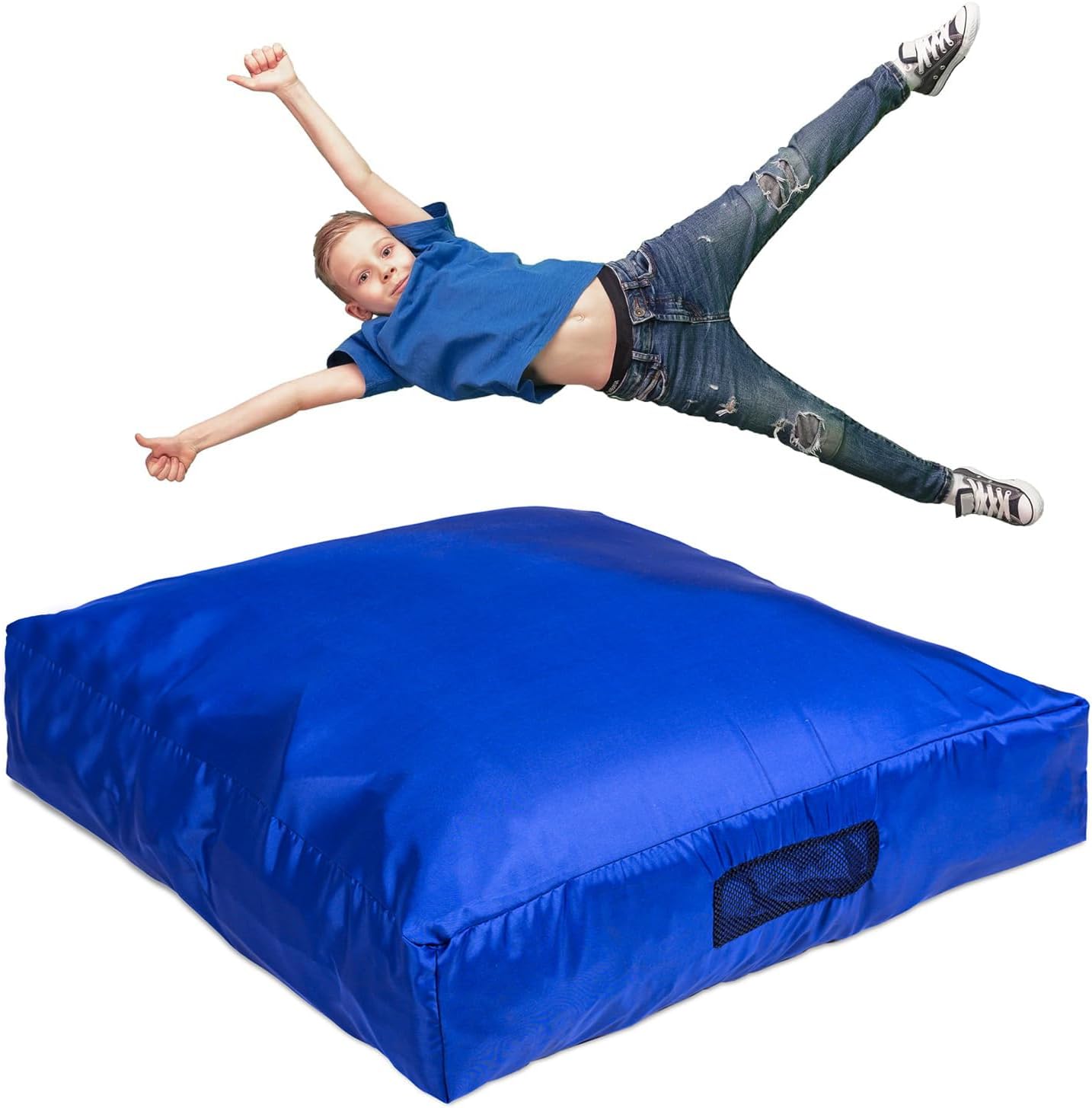Crash Pad 8" x 36" x 36" (8" Thick x 3 ft x 3 ft) - Sensory Pad with Foam Blocks for Kids and Adults with Water-Resistant and Washable Cover