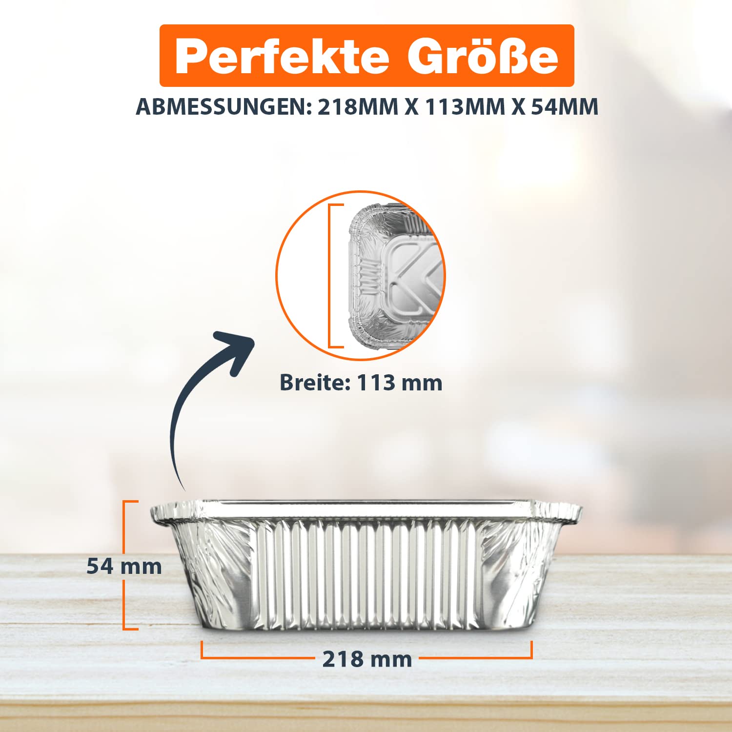 100x Aluschalen mit Deckel wiederverwendbar und hitzebständig - Hochwertige Tropfschalen von 470-940ml - 100 Stück (R14L - 940ml)