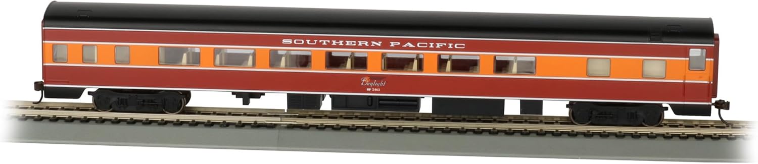 Bachmann Trains - 85フィート スムースサイド コーチカー ライト付きインテリア - Southern Pacif