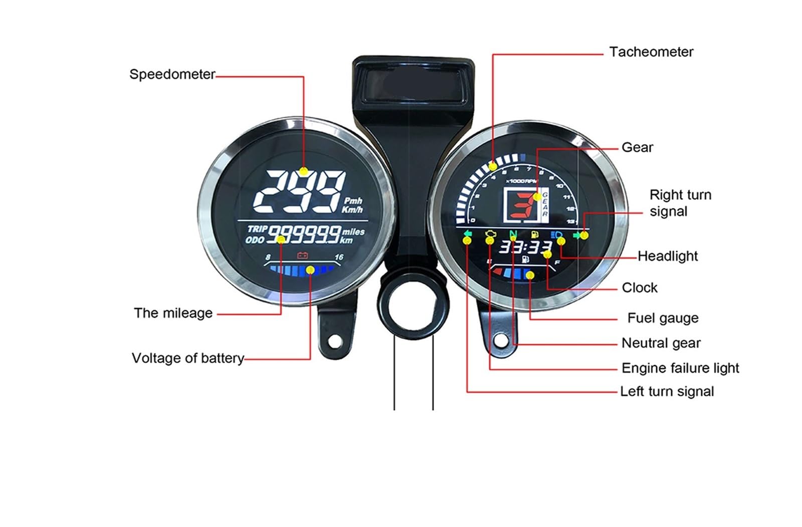 digital odómetro Para GN125 Velocímetro Panel de motocicleta