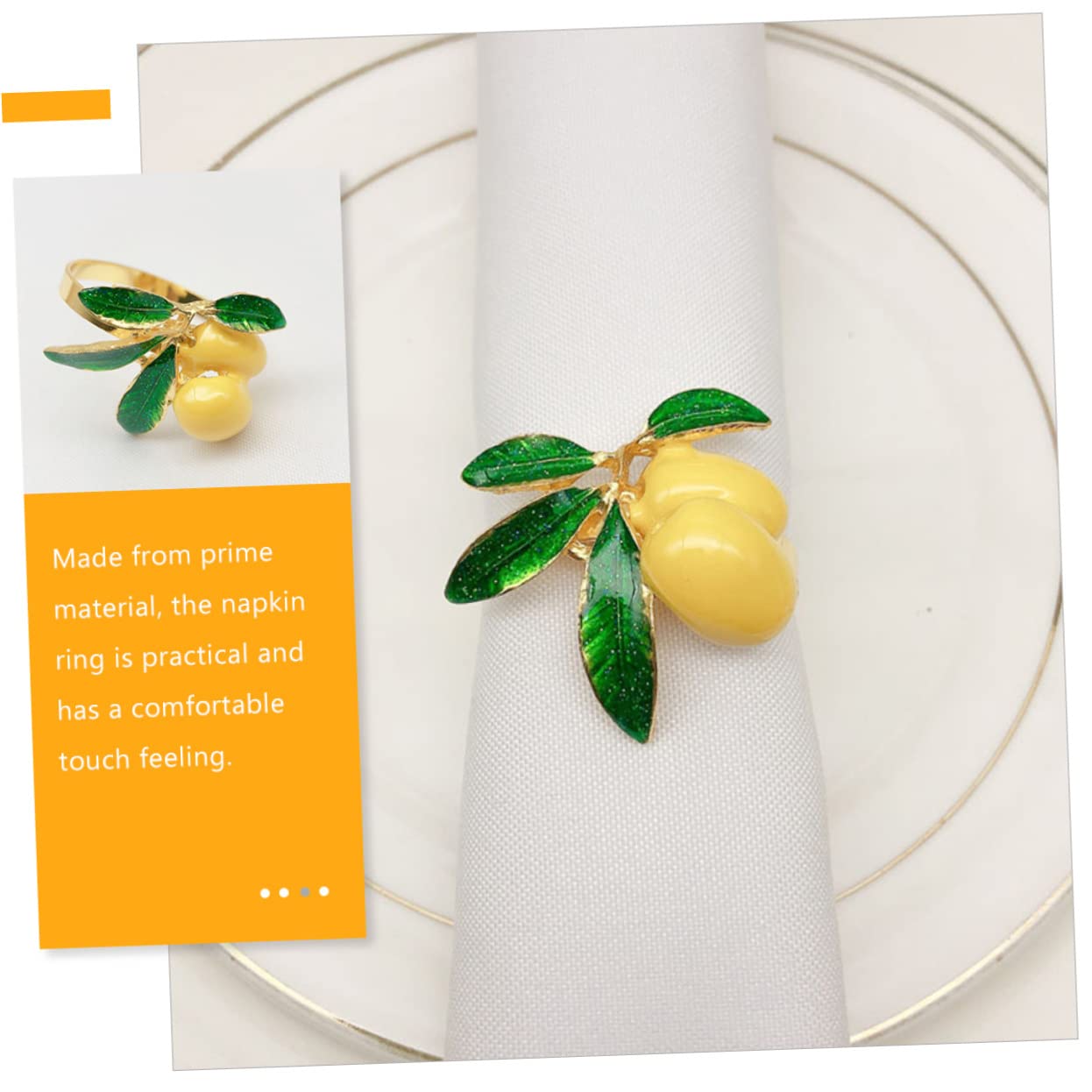Cabilock 4 Set Portatovaglioli Al Decorazione Casa Home Decoration Festina Ospiti El Party Porta Titolari Portatovaglioli Domestici Portatovagliolo Metallo Yellow 6 Pezzi * 4