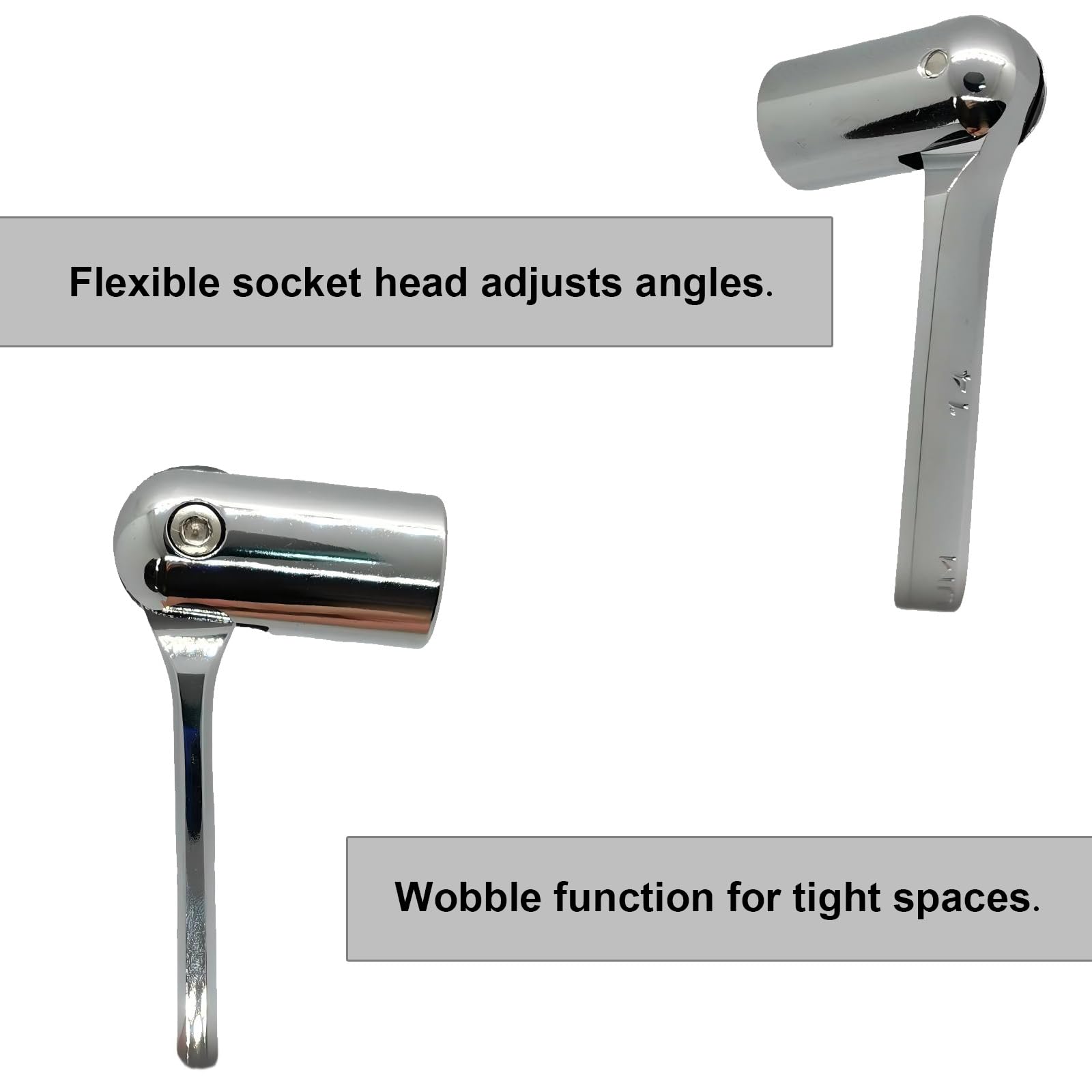 Boryxelina 8mm Combination Spanner, Chrome Vanadium Steel Metric Open-Ended Flexible Head Socket Scaffold Wrench - Image 2
