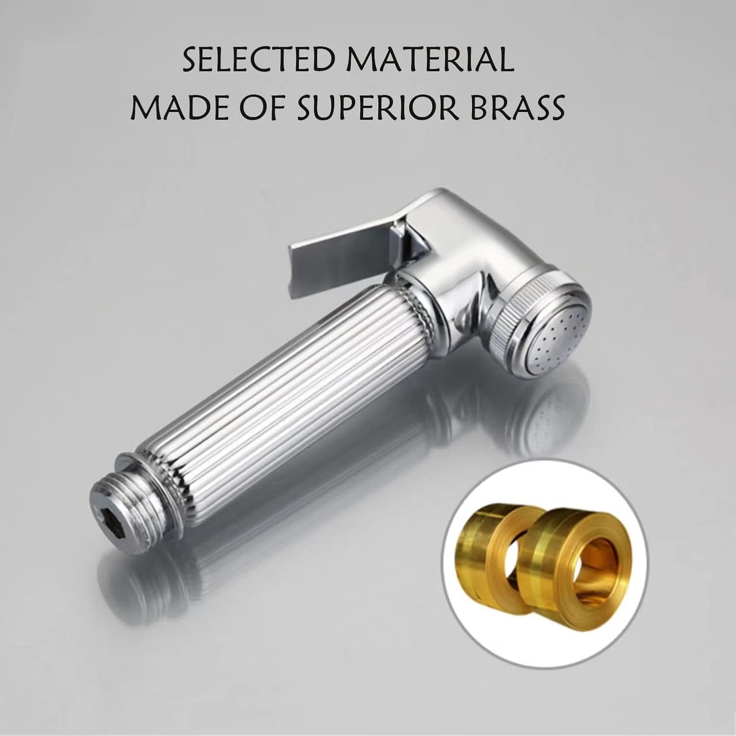 Solid Brass Handheld Bidet Sprayer Toilet-Adjustable Water Pressure Control with Bidet Hose for Feminine Wash Bidet Faucets Sprayer for Kitchen and Toilet Cleaning