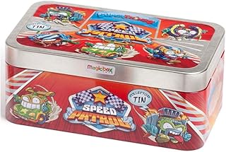 SUPERTHINGS RIVALS OF KABOOM Secret Spies Scatola di latta Speed Patrol – 5 Supereroi esclusivi con effetto metallizzato, taglia unica