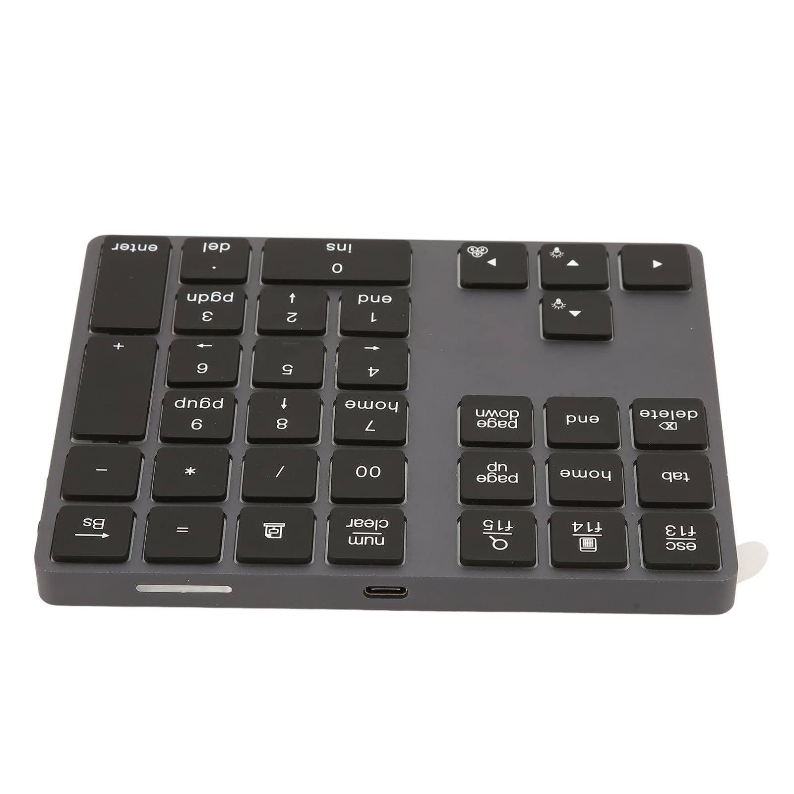 Tastierino Numerico Wireless in Lega di Alluminio Tastierino Retroilluminato a 7 Colori per Operativo, Numerico Compatto a 34 Tasti per Fogli di Calcolo, Mini Facile da Trasportare