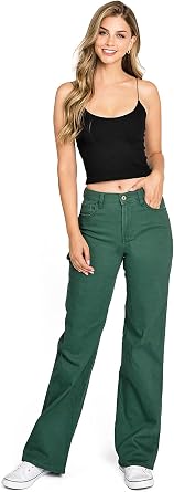 Celebrity Pink Womens Juniors High Rise Wide Straight Skater Pants