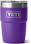 YETI Rambler 8 oz Insulated Coffee Mug with Lid - Stackable Double-Wall Vacuum Insulated Coffee Cup - DuraSip Ceramic Lining - Barista-Friendly Design - Stainless Steel - Dishwasher Safe, Black