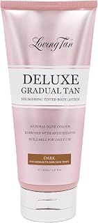 Loving Tan Deluxe Gradual Tan Lotion Dark - Natural Self Tanner, Professional Sunless Tan Extender, Cruelty-Free 5.07oz