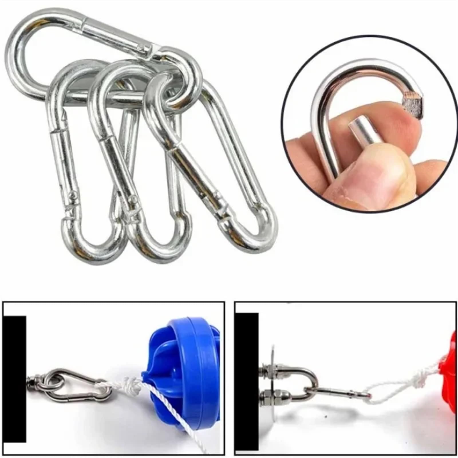 Klipsy zatrzaskowe Karabińczyki 5/10/20 szt. Mini klips sprężynowy ze stopu aluminium w kształcie litery D, karabińczyk do kluczy, plecak kempingowy, butelka, codziennego użytku(20pcs)