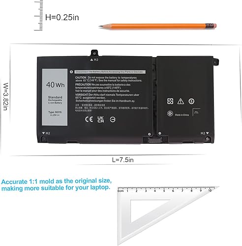 Miniatura 3 de JK6Y6 40WH - Batería de repuesto Dell para Dell Inspiron 5301 5401 5501 5300 5402 5406 5408 5508 5409 5509 5400 7405 7300 7306 7500 7506 2 en 1
