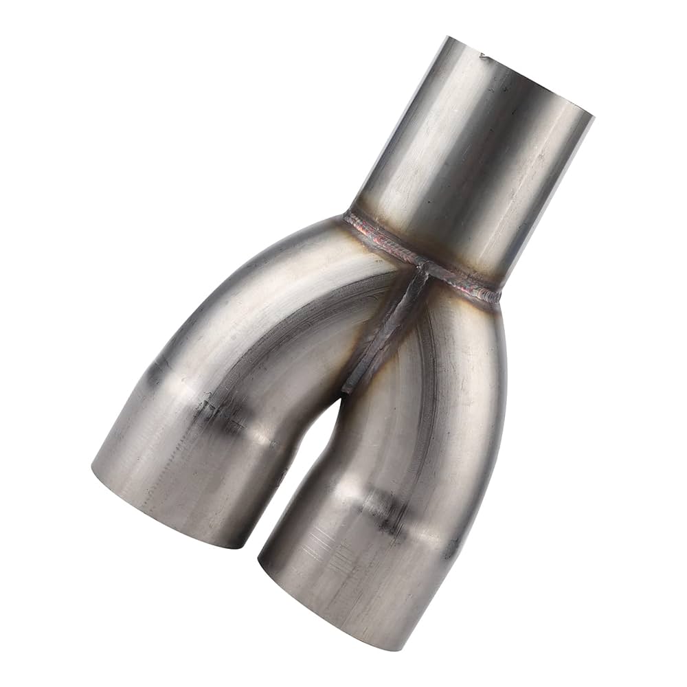 3 inch Y Pipe Exhaust, 2‑1 Adapter Stainless Steel Exhaust