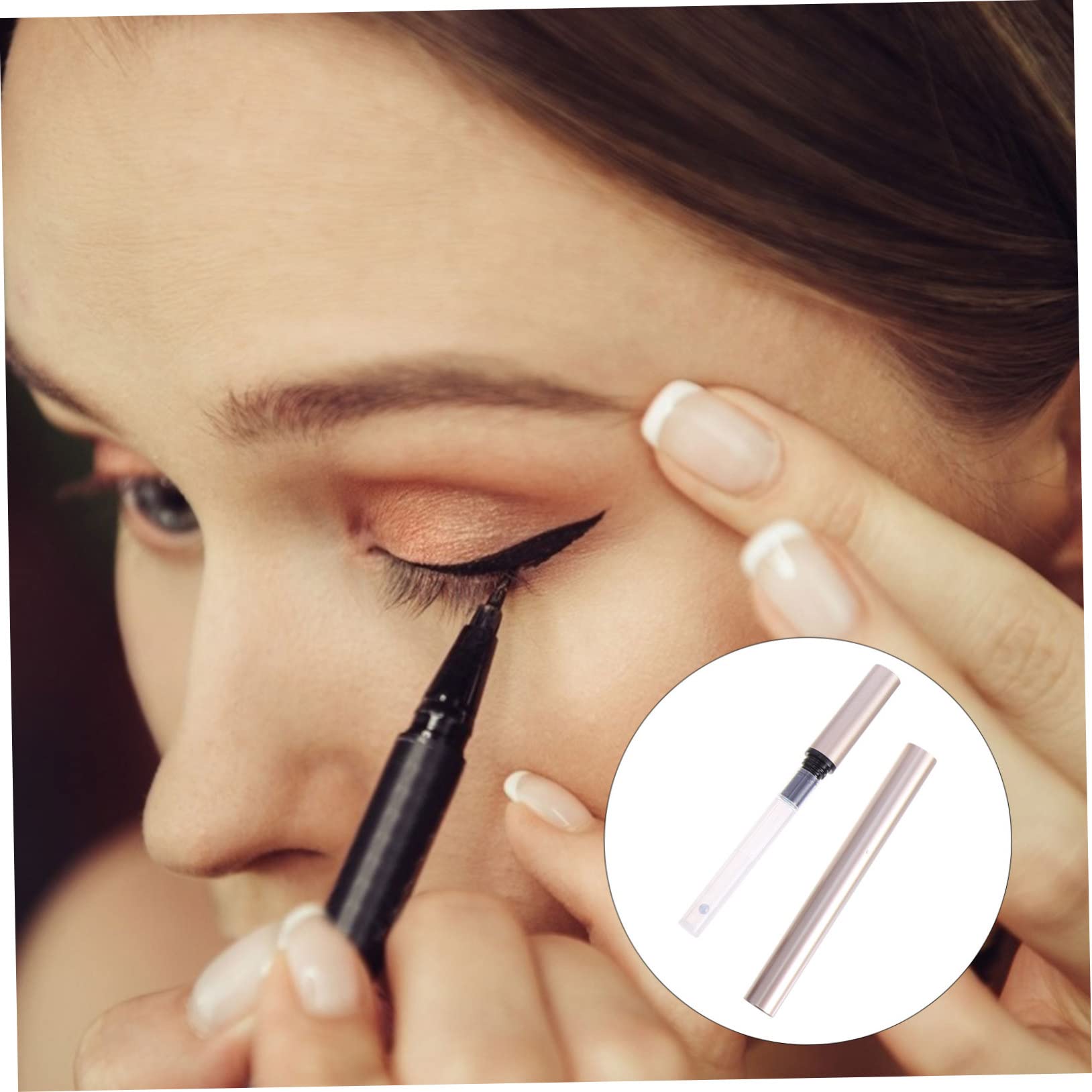 Tubo Eyeliner Ricaricabile 1ml in Plastica Oro, 5 Pezzi | Formato Compatto da 1ml, Confezione da Cinque, Adatto a Grossisti Cosmetici e Mercati, Portatile