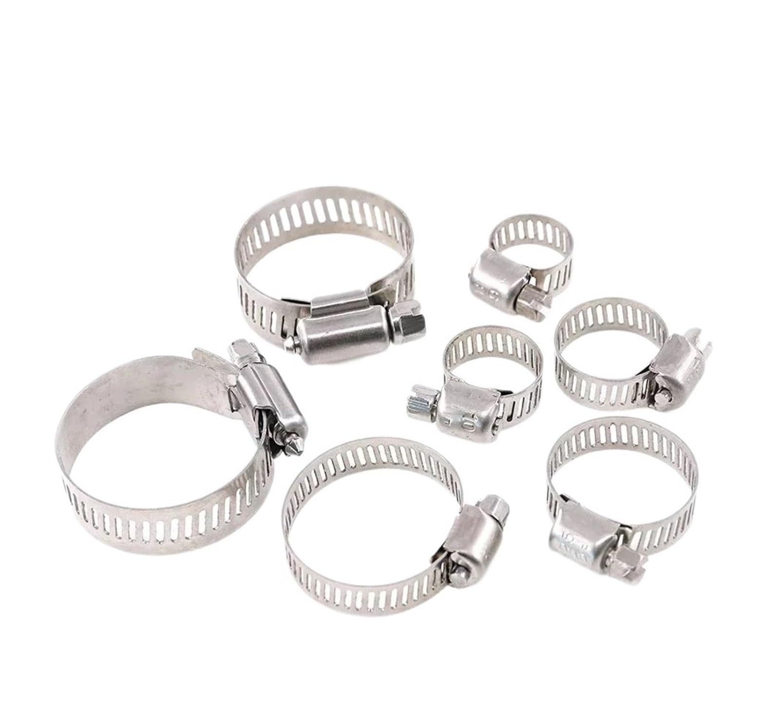 Nodrest One Color 60Pcs Hose Clips Pipe Clamps 8-38Mm Stainless Steel Hoop Clamp Set Automotive Pipes Clip Fixed Tool