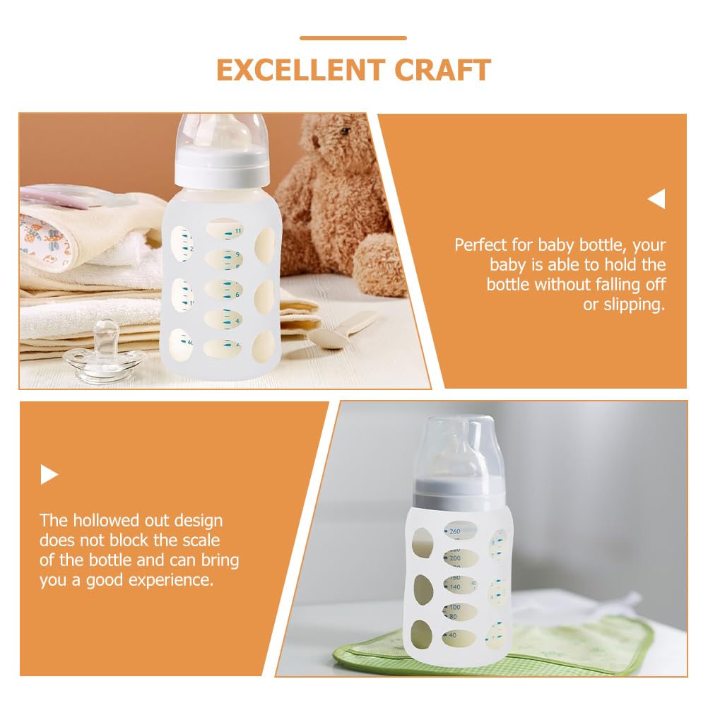 Manchon Biberon En Silicone 4 Pièces 3.35 Pouces Protection Antidérapante Et Pour Bébé Compatible Verre Et Plastique