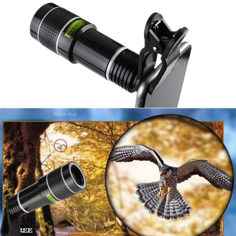 Image of Elevea 16x HD Optical Zoom Mobile Telephoto Lens Kit Dual Focus Magnification Lens Telescope for Outdoor Hiking, Bird Watching Hunting, Camping (16x Metal Lens) (20x mini Lens)