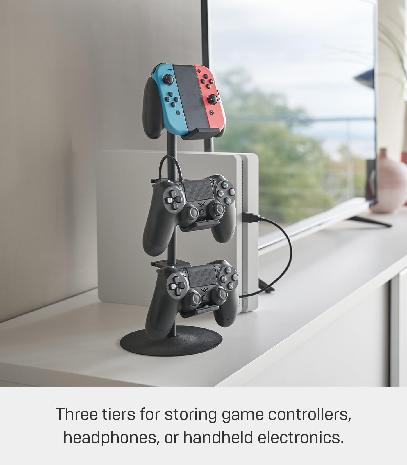 YAMAZAKI Home - Supporto universale regolabile per controller di gioco, colore: Nero