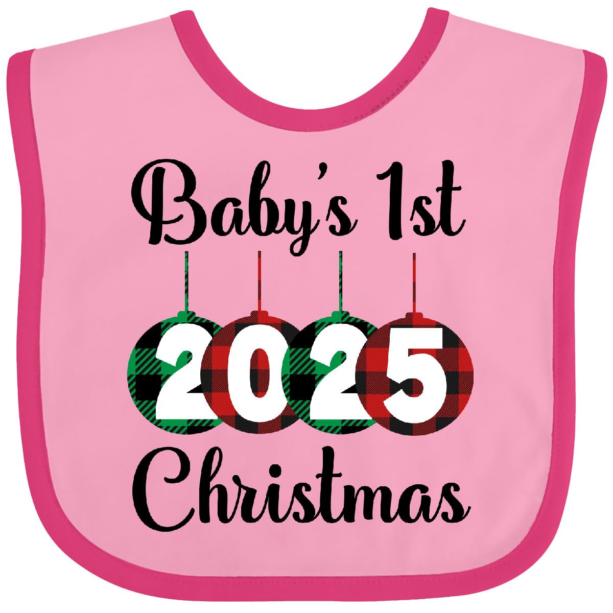 inktastic Babys 1st Christmas 2025 Baby Bib