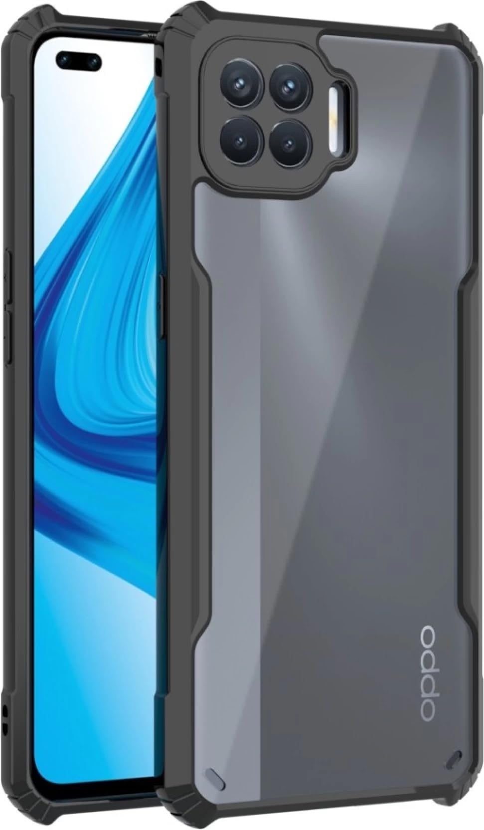 SHINESTAR Oppo F17 Pro Back Cover Case | Ultra Thin 360 Degree Protection Crystal Clear Tranparent Bumper Back Cover Case for Oppo F17 Pro - Black (B08R2SXD8M) Amazon Price History, Amazon Price Tracker