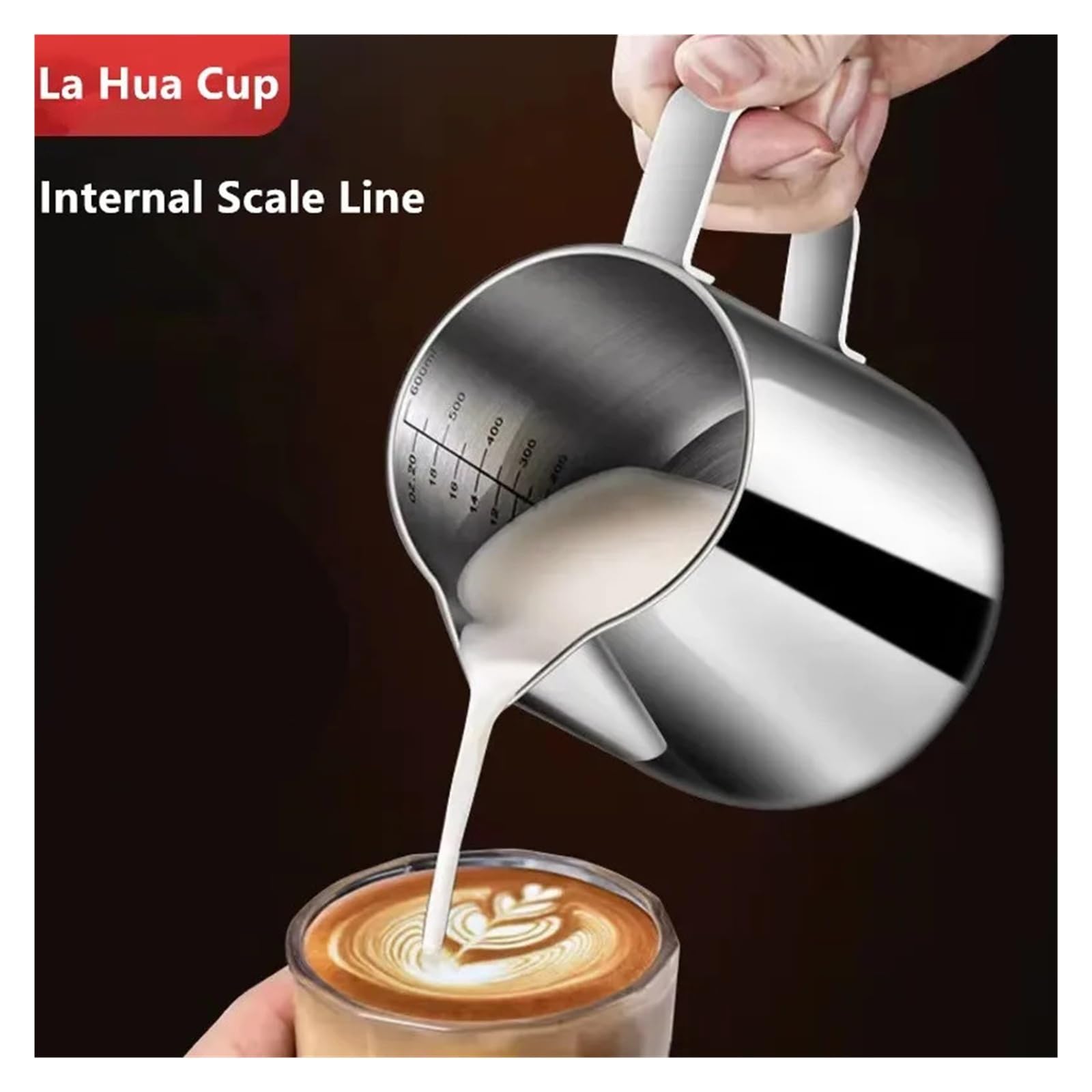 Lahua – tasse à lait en acier inoxydable, 350/600/1000ml, pichet à lait artisanal, pichet à café Latte, mousseur, pichet d'art