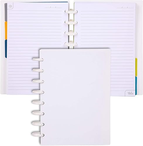 Vista 365 de Talia - Agenda personalizable con aros, (Fireworks Deep Lake, con discos Deep Lake, tamaño mediano (7.5 x 9.75 pulgadas).