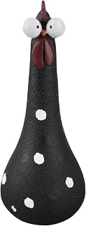 BigKing Chicken Garden Decoration, Chicken Statue Long Neck Microlandschaft Hand Crafted Resin Animal Garden Statues for Garden Yard Art Decoration(Black)